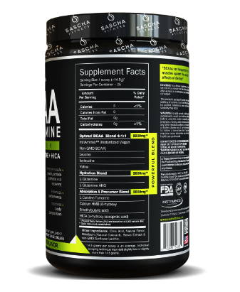 Información Nutricional Aminoácidos LIMÓN 25serv 362gr - Sascha Fitness