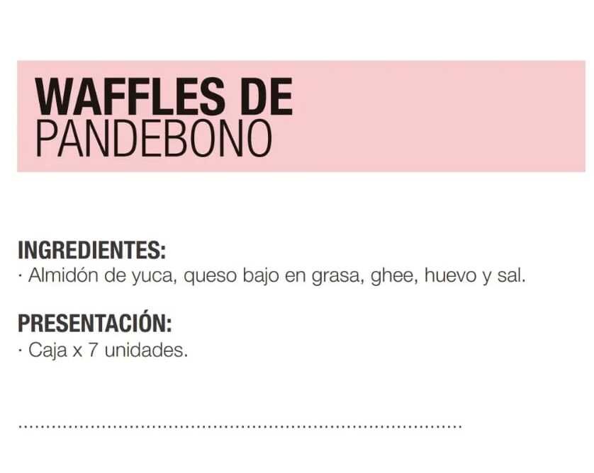 Información Waffles pandebono 7 und