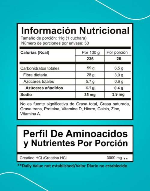 Información Nutricional Legacy 330gr - Proscience