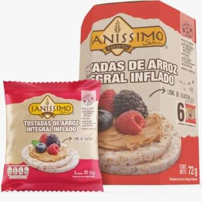 Tostadas de Arroz con Integral Inflado paquete x 6 12gr - Saníssimo